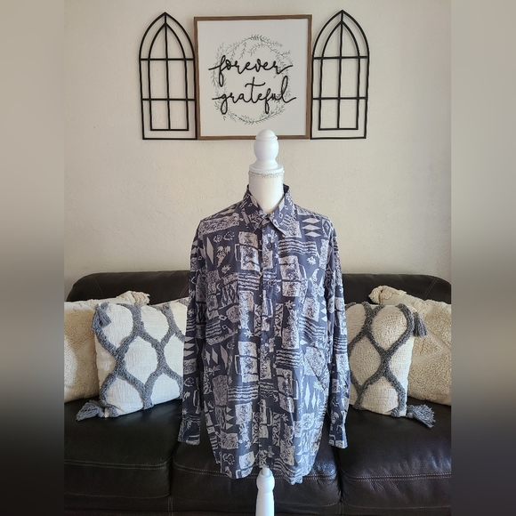 C&C Textiles Other - C&C Textiles Men's Long Sleeve Button-Up 100% Silk Top Size M Classic  Vacation